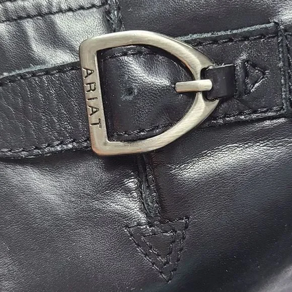 Ariat Women's Western Silver Studded Black Tall Boots Size 6.5B, fit more like 6 - Picture 12 of 12